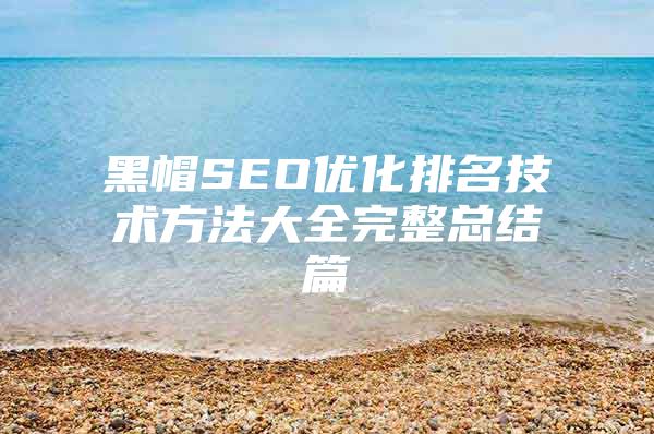 黑帽SEO优化排名技术方法大全完整总结篇