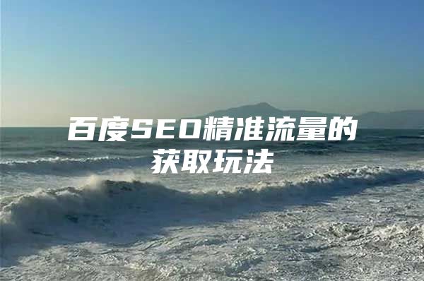 百度SEO精准流量的获取玩法