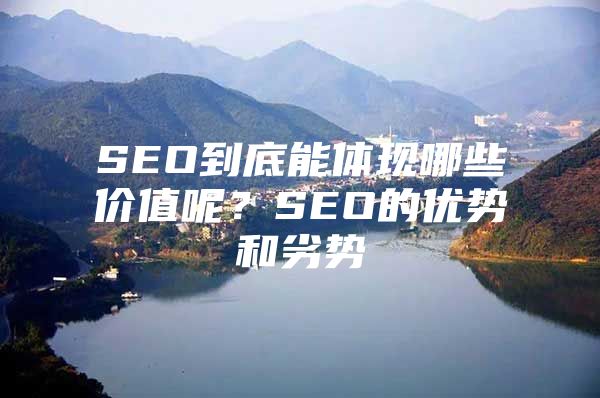 SEO到底能体现哪些价值呢？SEO的优势和劣势