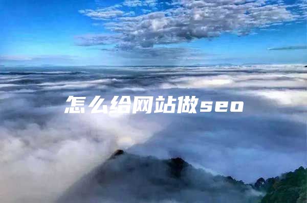 怎么给网站做seo