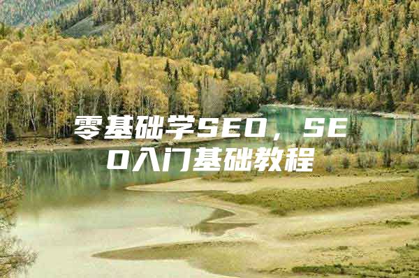 零基础学SEO，SEO入门基础教程