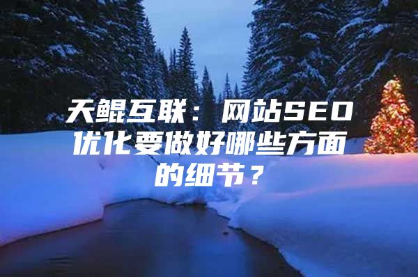 天鲲互联：网站SEO优化要做好哪些方面的细节？