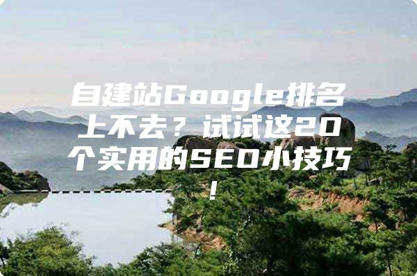 自建站Google排名上不去？试试这2O个实用的SEO小技巧！