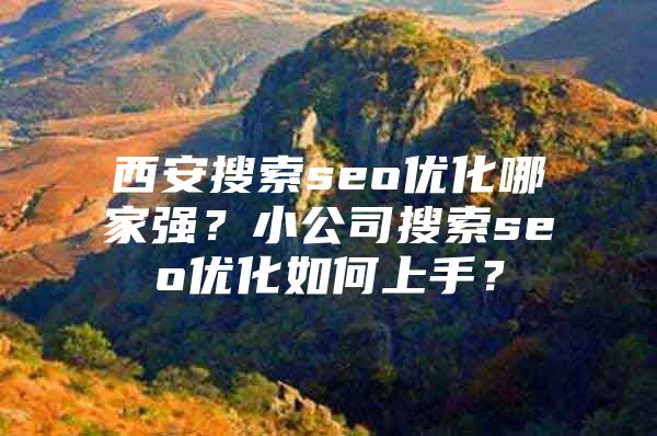 西安搜索seo优化哪家强？小公司搜索seo优化如何上手？