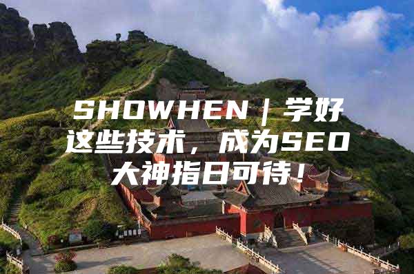 SHOWHEN｜学好这些技术，成为SEO大神指日可待！