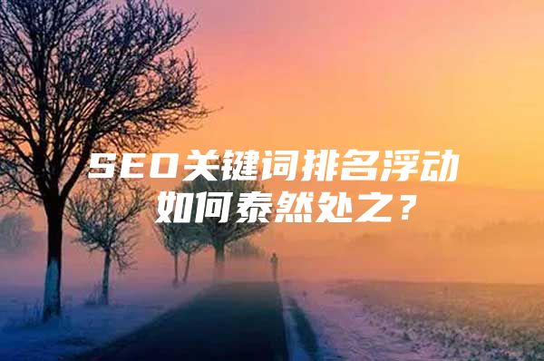 SEO关键词排名浮动 如何泰然处之？