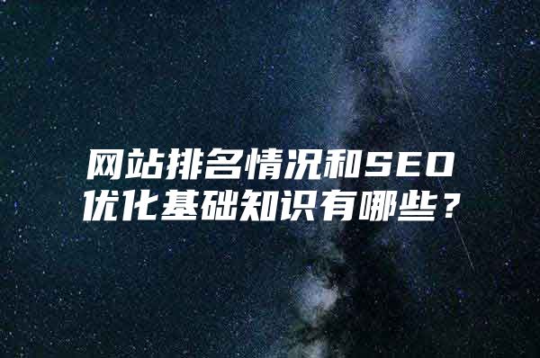 网站排名情况和SEO优化基础知识有哪些？