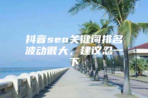 抖音seo关键词排名波动很大，建议忍一下