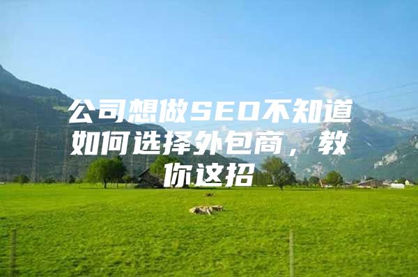 公司想做SEO不知道如何选择外包商，教你这招