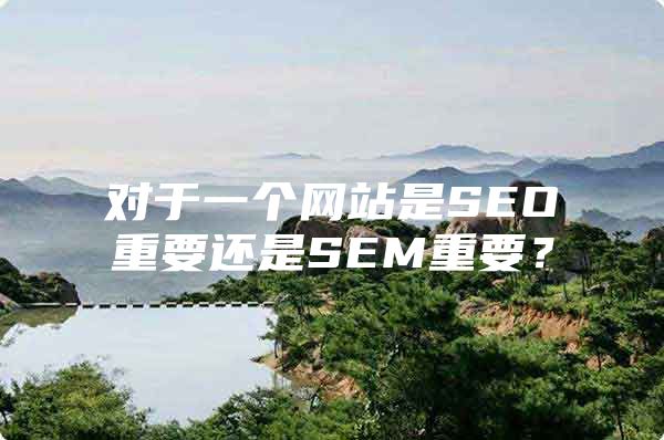 对于一个网站是SEO重要还是SEM重要？