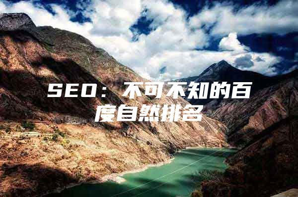 SEO：不可不知的百度自然排名