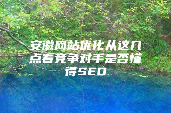 安徽网站优化从这几点看竞争对手是否懂得SEO