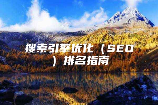 搜索引擎优化（SEO）排名指南