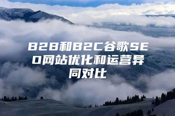 B2B和B2C谷歌SEO网站优化和运营异同对比