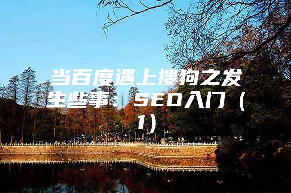 当百度遇上搜狗之发生些事：SEO入门（1）