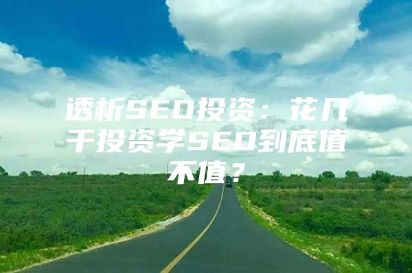 透析SEO投资：花几千投资学SEO到底值不值？