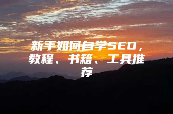 新手如何自学SEO，教程、书籍、工具推荐