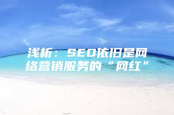 浅析：SEO依旧是网络营销服务的“网红”