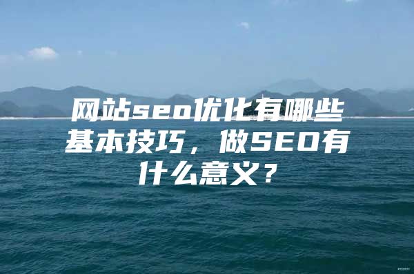 网站seo优化有哪些基本技巧，做SEO有什么意义？