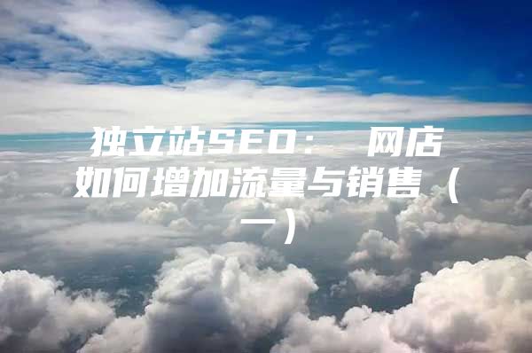 独立站SEO： 网店如何增加流量与销售（一）