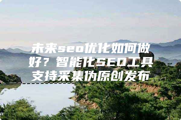 未来seo优化如何做好？智能化SEO工具支持采集伪原创发布