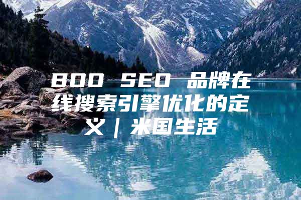 BOO SEO 品牌在线搜索引擎优化的定义｜米国生活