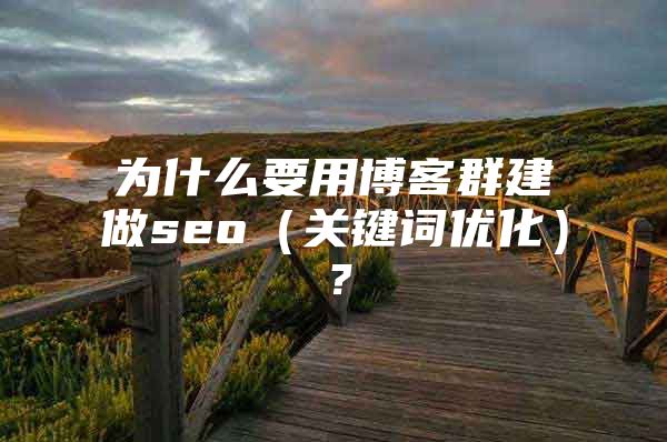 为什么要用博客群建做seo（关键词优化）？