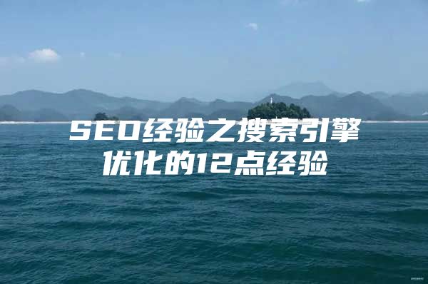 SEO经验之搜索引擎优化的12点经验