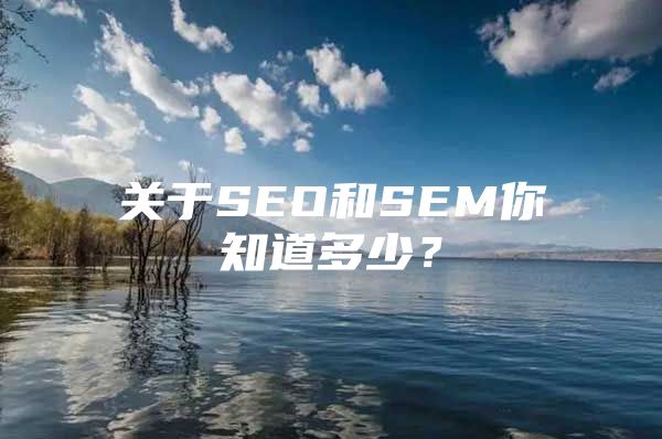 关于SEO和SEM你知道多少？