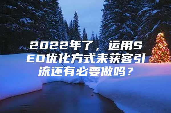 2022年了，运用SEO优化方式来获客引流还有必要做吗？