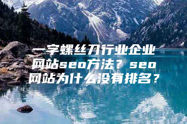 一字螺丝刀行业企业网站seo方法？seo网站为什么没有排名？