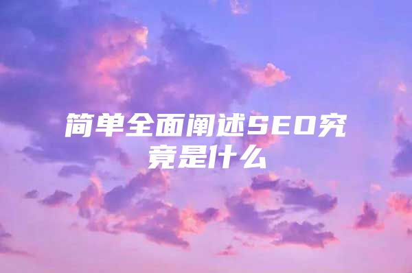 简单全面阐述SEO究竟是什么