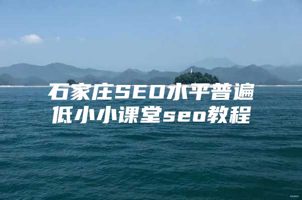 石家庄SEO水平普遍低小小课堂seo教程