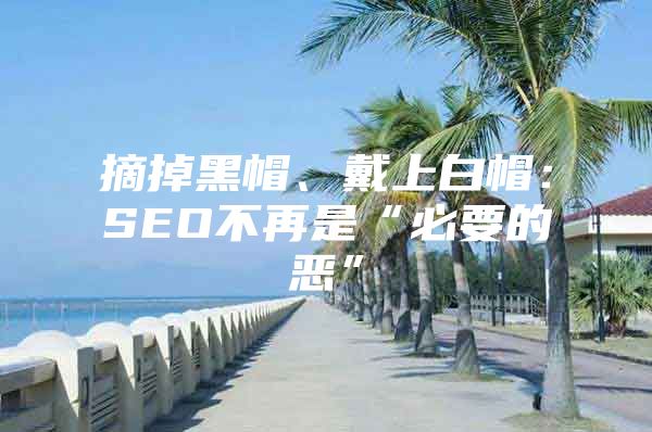 摘掉黑帽、戴上白帽：SEO不再是“必要的恶”