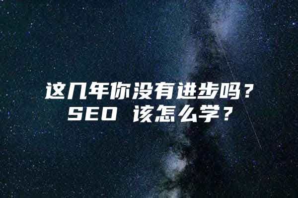 这几年你没有进步吗？SEO 该怎么学？