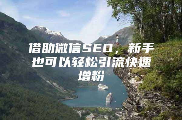 借助微信SEO，新手也可以轻松引流快速增粉