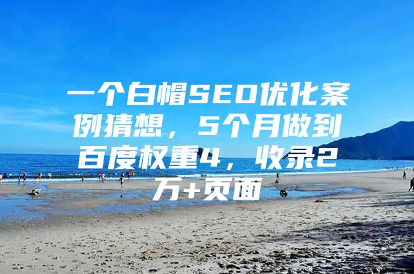 一个白帽SEO优化案例猜想，5个月做到百度权重4，收录2万+页面