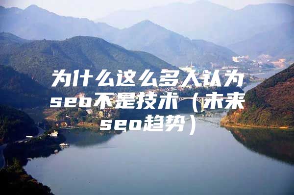 为什么这么多人认为seo不是技术（未来seo趋势）