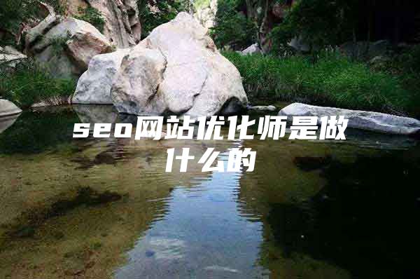 seo网站优化师是做什么的