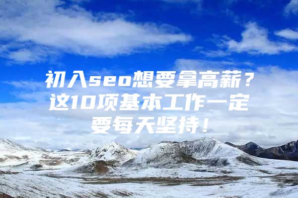 初入seo想要拿高薪？这10项基本工作一定要每天坚持！