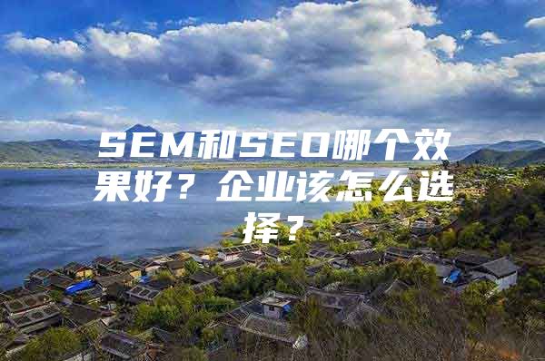 SEM和SEO哪个效果好？企业该怎么选择？