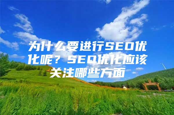 为什么要进行SEO优化呢？SEO优化应该关注哪些方面